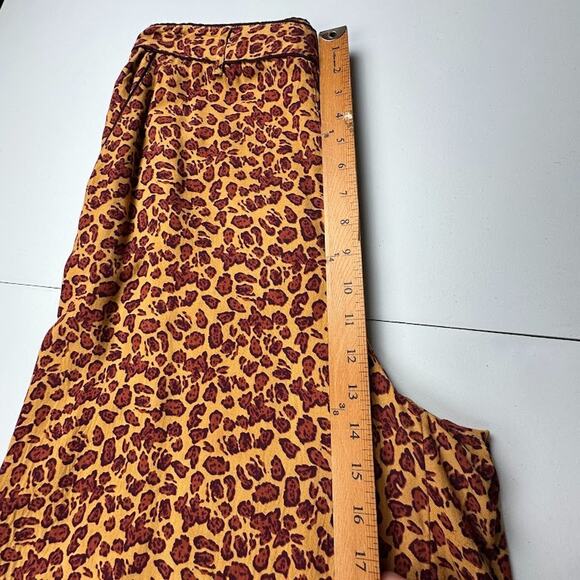 Free People Pants Womens 12 Tan Animal Print Wide Leg Boho Festival Hippie - Picture 13 of 16